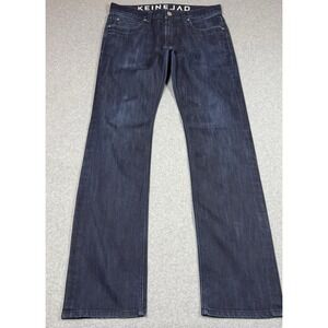 Keinejad Jeans Mens 32x32 Slim Fit Straight Leg Indigo Denim Midrise